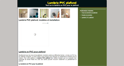 Desktop Screenshot of lambrispvcplafond.net